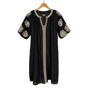 THML Embroidered Puff Sleeve Midi
Textured Dress Black NWT